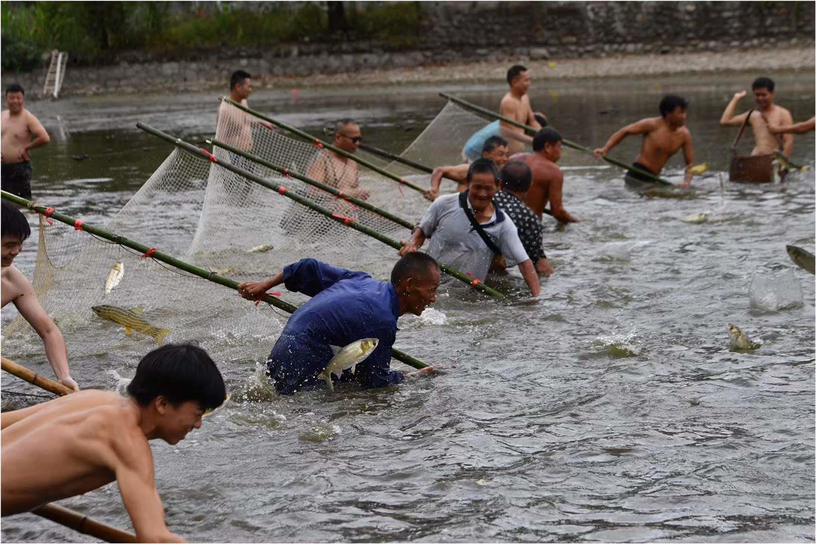 村民围观捕鱼捡漏 渔民泼水驱赶—一场农村热闹背后的生存逻辑